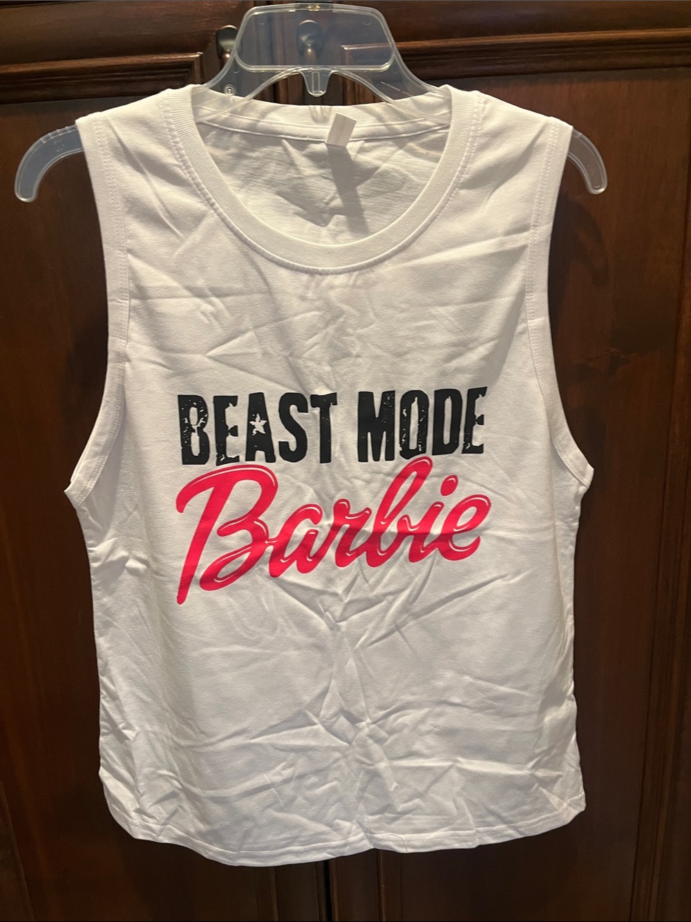 Beast Mode Barbie White Muscle Tee